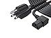Pwr UL Listed Extra Long 25 Ft AC Power Cord for Sole E060001, F63 (21034), F65, F80, F83, F85 (21016), XE400, WE35, WE95, XE850, XU875, XR895, CE800, CT800, FT96 Treadmill Mains Cable