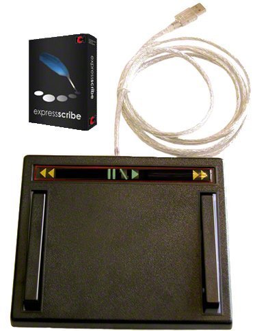 USB Transcription Foot Pedal, 3 Function with Express Scribe Software