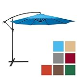 Best Choice Products 10-Foot Offset Hanging Aluminum Polyester Market Patio Umbrella w/ 8 Ribs and Easy Tilt Adjustment, Blue