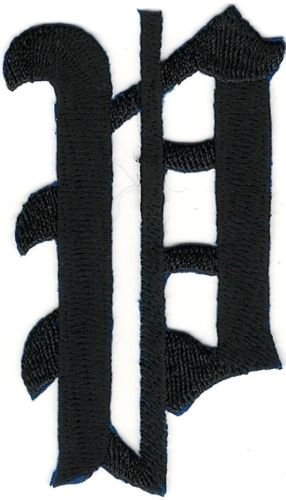 Parche Bordado Con Letra P Del Alfabeto Inglés Color Negro