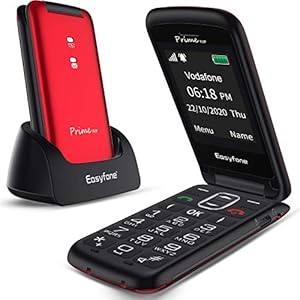 Easyfone-Prime-Flip-Big-Button-Senior-Flip-Mobile-Phone-Easy-to-Use-Clamshell-Mobile-Phone-for-Seniors-with-Charging-Dock-Red Easyfone Prime-Flip GSM SIM-Free Mobile Phone for Elderly, Unlocked Senior Phones with Big Button, Basic Mobile Phone…