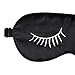 NMM Global 100% Mulberry Silk Sleep Mask Blackout, Cute Natural Sleeping Mask with Adjustable Elastic Strap, Satin Eye Cover for Men Women Adults (White Eyelashes)
