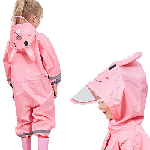 image for SSAWcasa One Piece Rain Suit Kids,Unisex Toddler Waterproof Rainsuit R