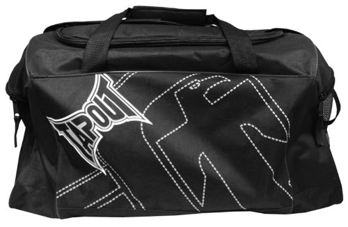 Tapout black and white stitch mma gym duffle bag