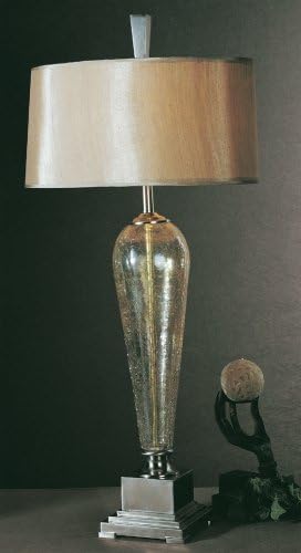 Celine Crackle Glass Table Lamp with Intricate Details