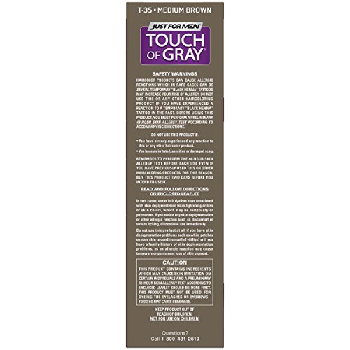 Just For Men Touch Of Gray Comb-In Men's Hair Color, Medium Brown (Pack of 3) - Thumbnail 4