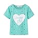 MyFav Big Girls Summer Pajama Set Heart Shape Printed Cute Sleepwear Shorts,Green,14 Years