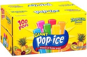 Pop-ice Tropical Flavors Giant Freeze Pops 100 CT (Pack of 2)