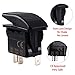 Car-ling Rocker Switch with LED Light 12V 24V SPST On-Off Waterproof for Car Boat Marine UTV (Red LED, 3P)