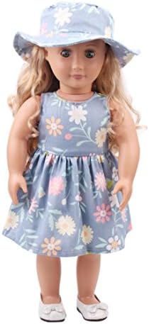 GBSELL Sun Hat and Dress Summer Clothes Accessories For 18 inch Our Generation American Girl (F)