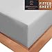 Empyrean Light Grey Extra Deep Pocket King Fitted Sheet Only, Hotel Luxury King Size Fitted Sheets Easily Fits 18 to 24 Inch Mattress, Super Soft, Wrinkle-Free Bottom Sheets with Corner Straps