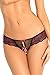 Rene Rofe Women's Crotchless Lace Thong Panty with Bows