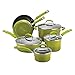 Rachael Ray Brights Nonstick Cookware Set/Pots and Pans Set, 10 Piece, Green Gradient