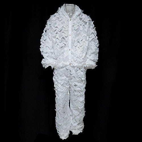 Stylrtop 3D Bionic Leaf Camouflage Jungle Hunting Ghillie Suit Set (SNOW-LAND CAMOUFLAGE)