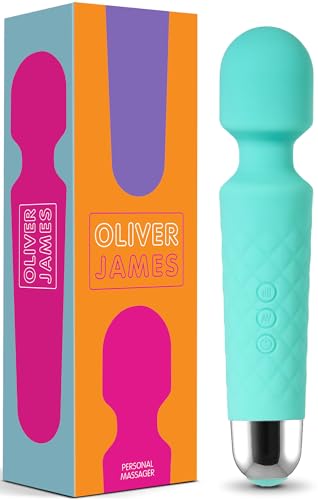 Oliver James Wand Vibrator - 20 Vibration Modes & 8 Speeds, Vibrator Wand Massager for Clitoris Stimulation, Adult Sex Toys for Men & Women, Wireless Vibrators & Water-Resistant Adult Toy (Green)