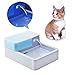 Homdox Pets Ceramic Drinking Fountain Pet Feeder Automatic Cat Feeder Automatic water Fountain for Dogs Cats (LED PET FOUNTAIN)
