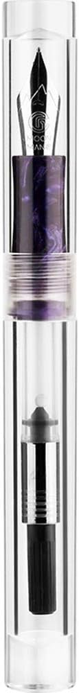 ZHONGLI Moonman C1 Fountain Pen,Transparent Clear Acrylic Demonstrator, Eye Dropper Filling Huge Ink Capacity, Fine Nib Gift Writing Pen Case Set
