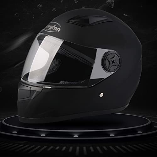 Yundobop Casco de Moto para Moto Integral Ajustable - Casco Motocicleta Integral con Lente antivaho HD, Babero de vellón extraíble Respirable y Ligero Matte Abatible Todas Las Tallas