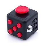 VUTER Fidget Cube Relieves Stress And Anxiety for Children and Adults Anxiety Attention Toy(7 color) (Black&Red)