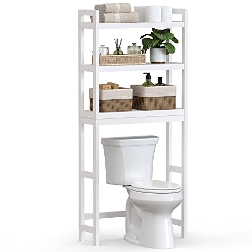 SONGMICS Over The Toilet Storage, 3Tier Bamboo Over Toilet Bathroom