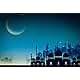 AOFOTO 5x3ft Mosque Silhouette in Night Sky Backdrop Islamic Crescent Moon Stars Photography Background Muslim Allah Culture Eid Holiday Magic Wish Mysterious Desert Arabian Nights Fairy Tale Props