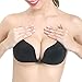 Aedo Push Up Reusable Invisible Bra Women's Strapless Adhesive Cup Bra (Cup C, Black)