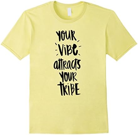 Men's Positive Vibe Attracts The Tribe T-shirt Large Lemon