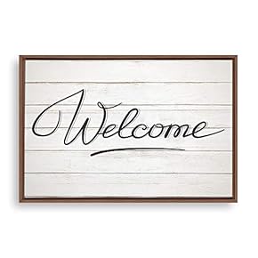 Framed Canvas Wall Art Welcome Canvas Prints Home Artwork Decoration for Living Room,Bedroom - 16x24 inches