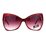 SA106 Unique Oversized Cat Eye Hybrid Butterfly Sunglasses Burgundy