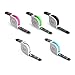 5Pack 3Ft 1Meter 2in1 Retractable Android iOS Lightning to USB Charging Cord Tangle-free Charger Cable for iPhone 6s 6sPlus 6 6Plus 5 5s iPad iPod Samsung HTC Nexus Nokia Sony