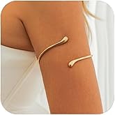 Uqogiw Arm Cuff Bracelet for Women Silver Upper Arm Cuffs Bracelet Water Droplet Shaped Bangles Minimalist Style Fashion Mermaid Costume Jewelry Party Accessory