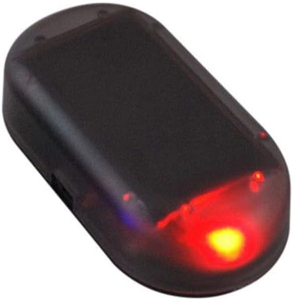 Red Car Fake Security Light Solar Powered Simulated Dummy Alarm Wireless Warning Anti-Theft Caution Lamp LED Flashing Imitation