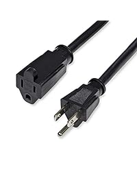 StarTech  Cable de Extensión de Alimentación de 3 Pies - NEMA 5-15R a NEMA 5-15P - Cable de Extensión de Alimentación de 16 AWG - 125 Voltios a 13 Amps - SJT - 3ft 16 AWG