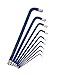 ARES 70165-9-Piece Metric Long Arm Ball End Hex Key Wrench Set - Chrome Finish with Blue High Visibility Anti-Slip Coating - Convenient Storage Case Included