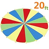 Parachute,Sonyabecca Play Parachute 20ft with 16 Handles for Kids Cooperation Group Play