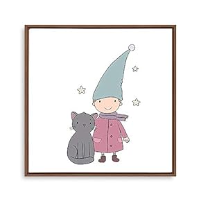 Framed Canvas Wall Art Cartoon Pattern Canvas Prints Home Artwork Decoration for Children
