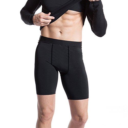 Niksa 3 Pack Compression Shorts Men Quick Dry Black Performance Athletic Shorts-L - Thumbnail 6