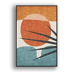Framed Canvas Wall Art Abstract for Living Room, Bedroom Color Block Canvas Prints for Modern Home Decoration Ready to Hang - 16"x24" inches