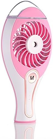 MollBii Mini Portable Rechargeable Electric Double Blades Desk Fan With 2 Modes Speed Adjustable, Enhanced Airflow, Quiet Operation (Red)