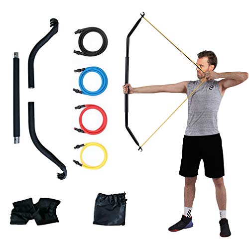 KIKIGOAL-Bow-Portable-Home-Gym-Resistance-Bands-and-Bar-System-for-Travel-Fitness-Weightlifting-and-Exercise-Kit-Full-Body-Workout-Equipment-Set