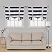 Deconovo Navy Blue Striped Blackout Curtains Rod Pocket Nautical Navy and Greyish White Striped Curtains Tie Up Curtain for Kids Room 46W X 63L Navy Blue 2 Panels
