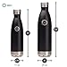 Stainless Steel Vacuum Insulated Water Bottle, BPA Free Double Walled Leak Proof Thermos Flask with Copper Lining, Drinks Stay Hot & Cold (25 oz, Black)