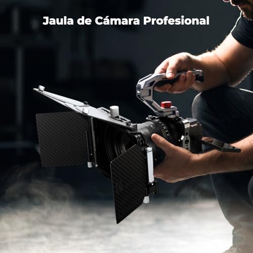 K&F CONCEPT ZV-E10Ⅱ Cage，Kit de Jaula para Sony Alpha ZV-E10 II con Liberación Rápida HawkLock，Placa de Liberación Rápida Incorporada para Arca, Zapata Fría y Orificios Roscas de 3/8'' y 1/4''