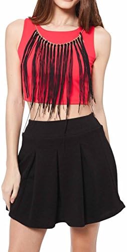 Bruno Lacosta - Cropped top with golden fringed necklace