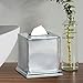 nu steel Timeless Decorative 304 Stainless Steel Square Facial Tissue Box Cover Holder for Bathroom Vanity Countertops, Bedroom Dressers, Night Stands, Desks and Tables - Chrome