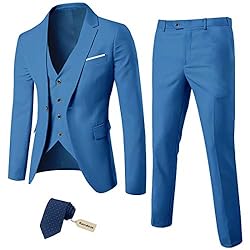 MYS Men's 3 Piece Slim Fit Suit Set, One Button