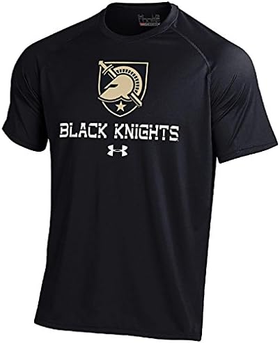 Army Black Knights Black Poly Under Armour Shield HeatGear NuTech Short Sleeve T Shirt (XL=48)