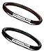 FIBO STEEL 2Pcs 6MM Leather Bracelet for Men Womens Rope Cuff Bracelet Stainless Steel Clasp 7.5-8.5 Inches