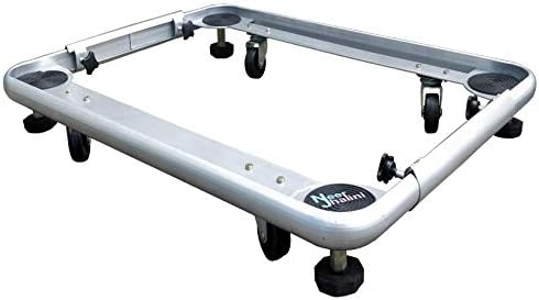 Neerjharini Front Load Washing Machine Stand / Trolley With Wheels & Vibration Absorbers Attached ( Size 24 inch X 17 inch ) ( Silver )