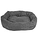 Majestic Pet 24 Inch Suede Calming Dog Bed Washable 24x19x7 (Inch) – Cozy Soft Round Donut Dog Bed with Spine Support for Dogs to Rest Their Head - Pet Bed Small – Gray